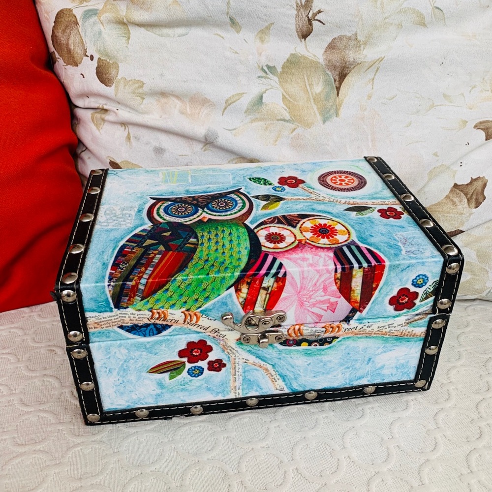 Owl Theme Decorative Wood Box